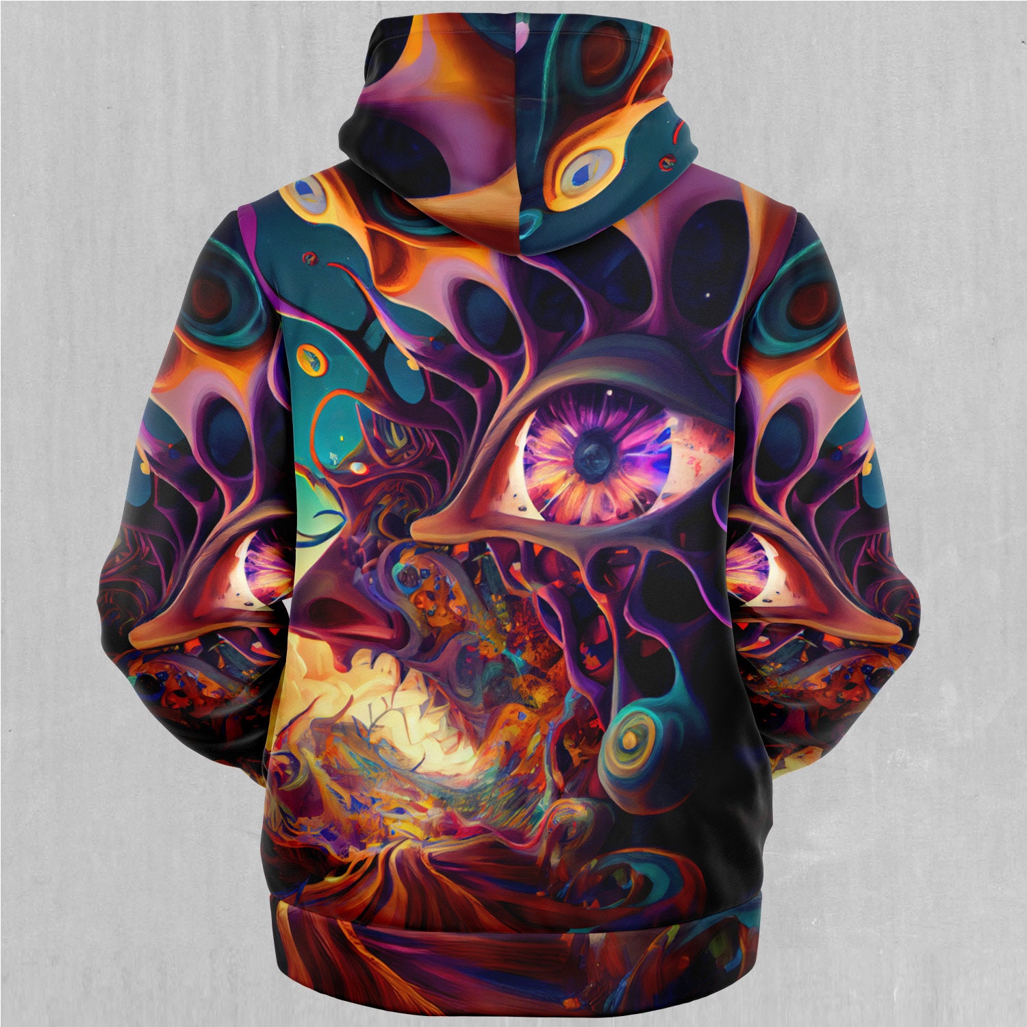 Discover Dream Eater Psychedelic Abstract Trippy Sherpa Microfleece Zip-Up Hoodie
