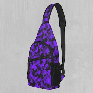 Red Topographic Sling Fanny Pack Crossbody Festival Bag