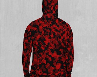 Cardinal Red Camo Streetwear Camouflage All Over Print Unisex Hoodie
