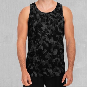Midnight Black Camo Herren Tank Top Muskel Ärmelloses Shirt