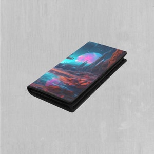 Portefeuille Cosmic Cove Space Galaxy pour femmes à deux volets avec fermeture à pression