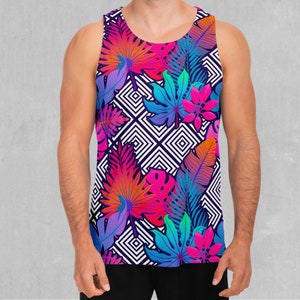 Vault Tropic Tropical Floral Muster Herren Tank Top Muskel ärmelloses Shirt