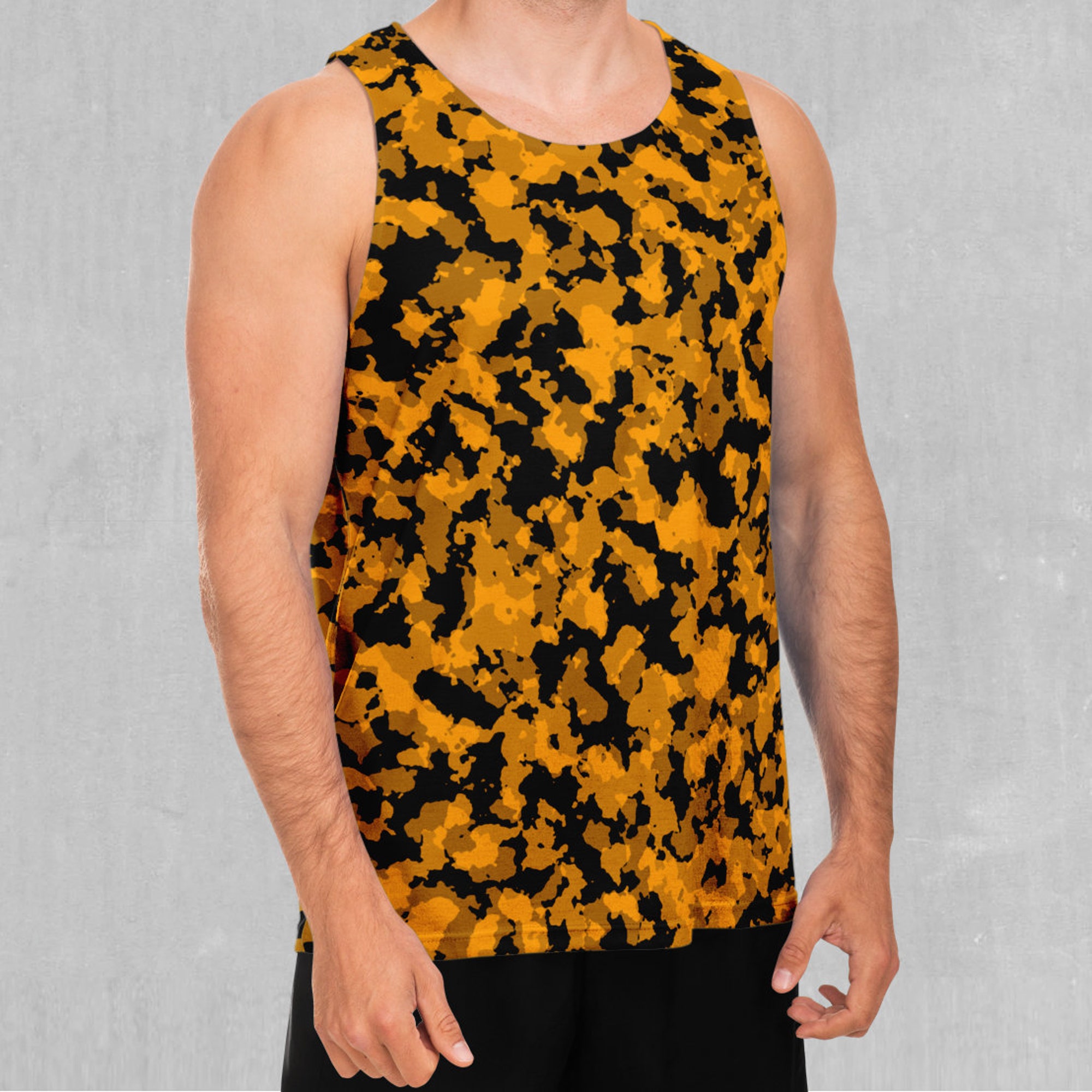 Stinger Yellow Camo Men's Tank Top Muscle Sleeveless Shirt