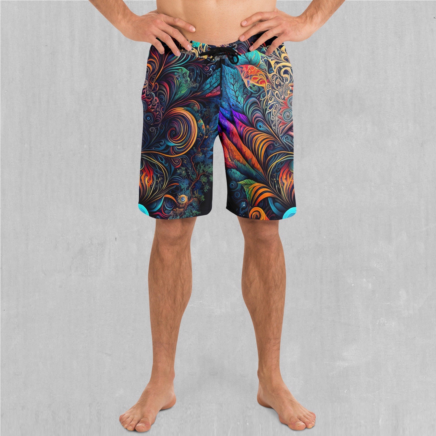 Mens Swim Shorts Long Men's Retro-Vintage Quick Dry Beach Board