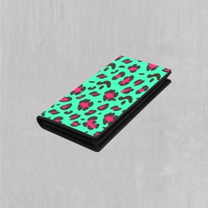 Carteira feminina com fecho de pressão duplo Electric Leopard