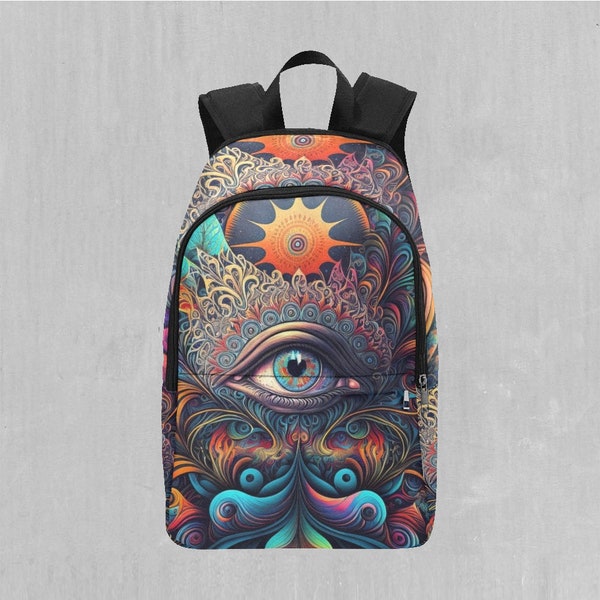 Cosmic Eye Mandala Adventure Festival Psychedelic Backpack with Laptop Compartment