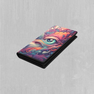 Carteira feminina Mind Iris Psychedelic Trippy com fecho de pressão dobrável