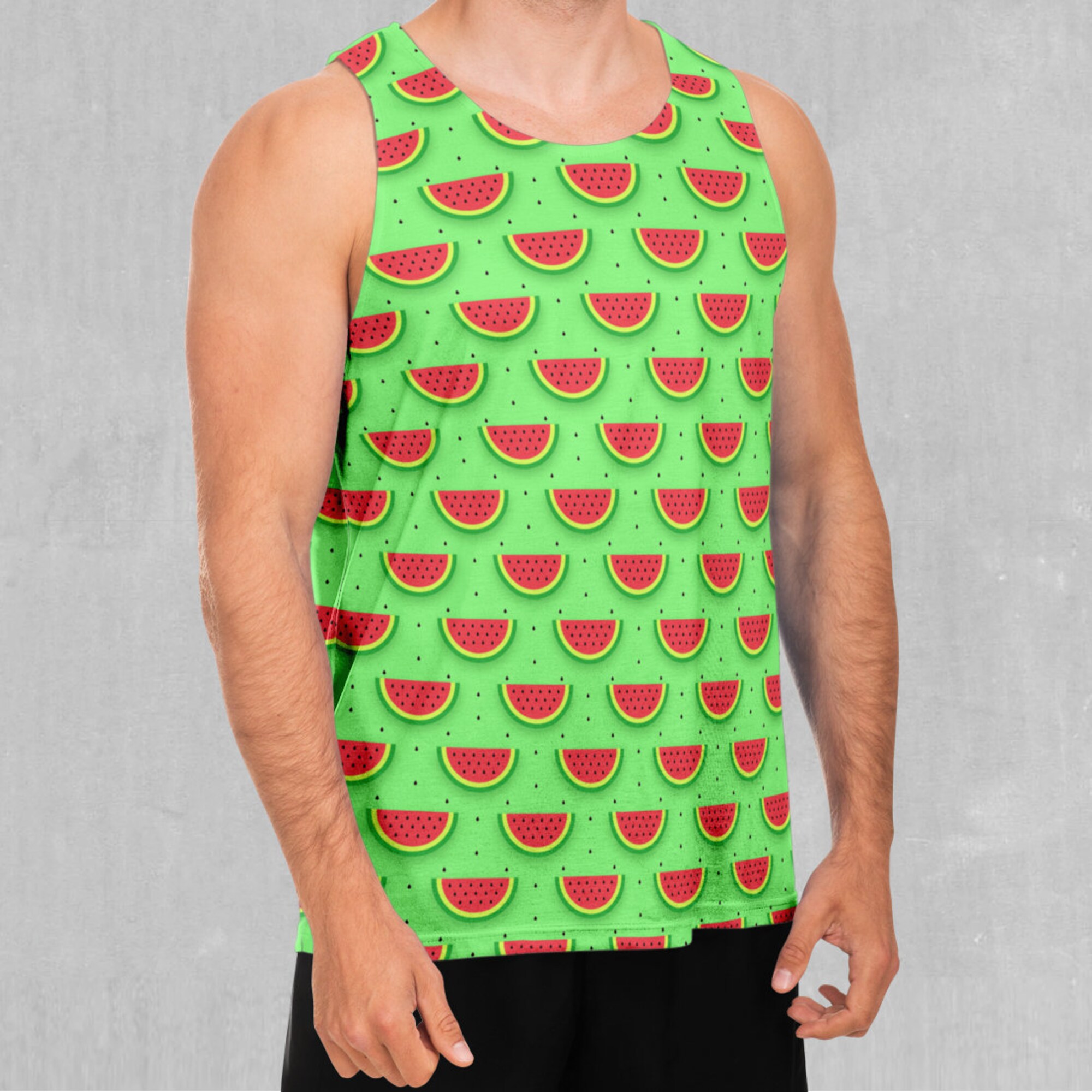 Watermelon Pattern Men's Tank Top Muscle Sleeveless Shirt