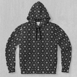 Star Net Sacred Geometry EDM Rave Festival Polyester Hoodie