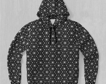 Star Net Sacred Geometry EDM Rave Festival Polyester Hoodie