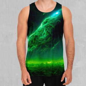 Electrified Nebula Galaxy Space Men&#39;s Tank Top Muscle Sleeveless Shirt