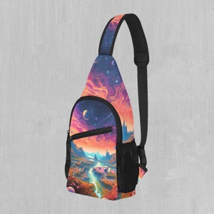 Astral Odyssey Galaxy Outer Space Sling Fanny Pack Crossbody Festival Bag