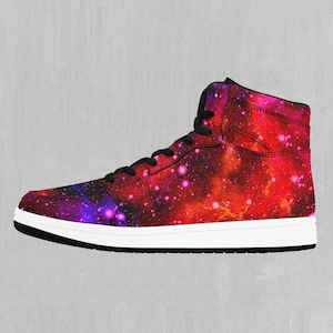 Electric Galaxy Outer Space High Top Sneakers, High Top Schuhe