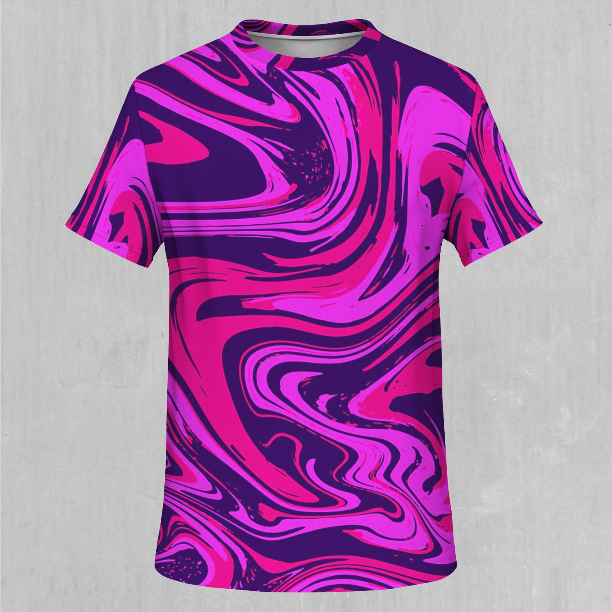 Candy Drip Psychedelic Pink EDM Rave Festival All Over Print Tee