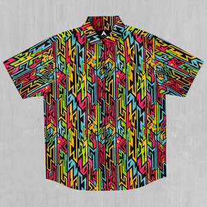 Street Jigsaw Short Sleeve Button Down Collared Shirt