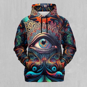 Cosmic Eye Psychedelic Mandala Colorful Abstract Festival Hoodie