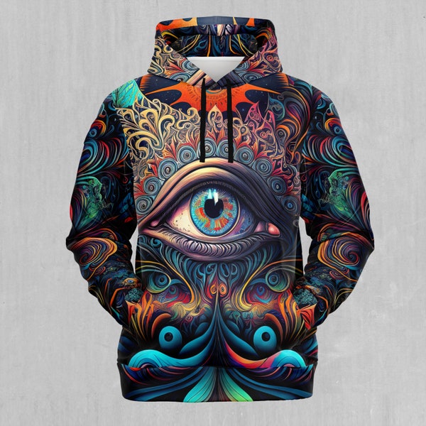 Cosmic Eye Psychedelic Mandala Colorful Abstract Festival Hoodie