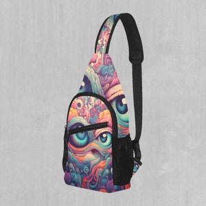 Mind Iris Psychedelic Sling Fanny Pack Crossbody Festival Bag