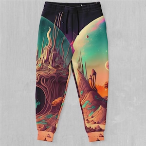 Cosmic Mirage Paisaje abstracto Psicodélico EDM Rave Festival Joggers