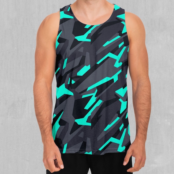 Cyber-Tech Abstract Men's Tank Top Muscle Sleeveless Shirt