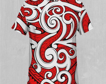 Polynesian Warrior Tribal Ethnic EDM Rave Festival All Over Print Tee