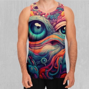 Mind Iris Mandala Psychedelic Men&#39;s Tank Top Muscle Sleeveless Shirt