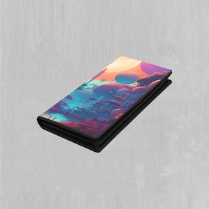 Kaleido Heights Psychedelic Trippy Portefeuille à deux volets avec fermeture à pression pour femme