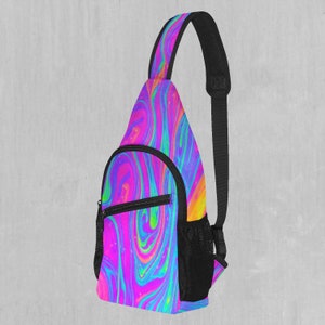 Acidic Drip Psychedelic Sling Fanny Pack Crossbody Festival Bag