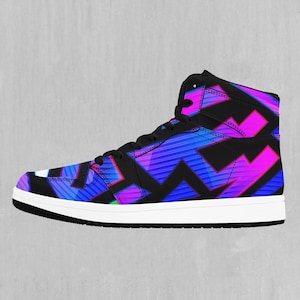Misdirection Abstract High Top Sneakers, High Top Shoes