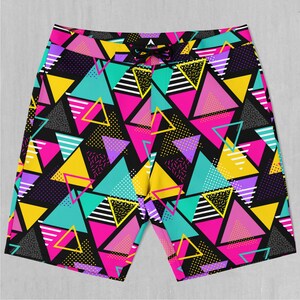 Triad Board Shorts Men&#39;s Bathing Suit Swim Trunks With Pockets and Drawstring