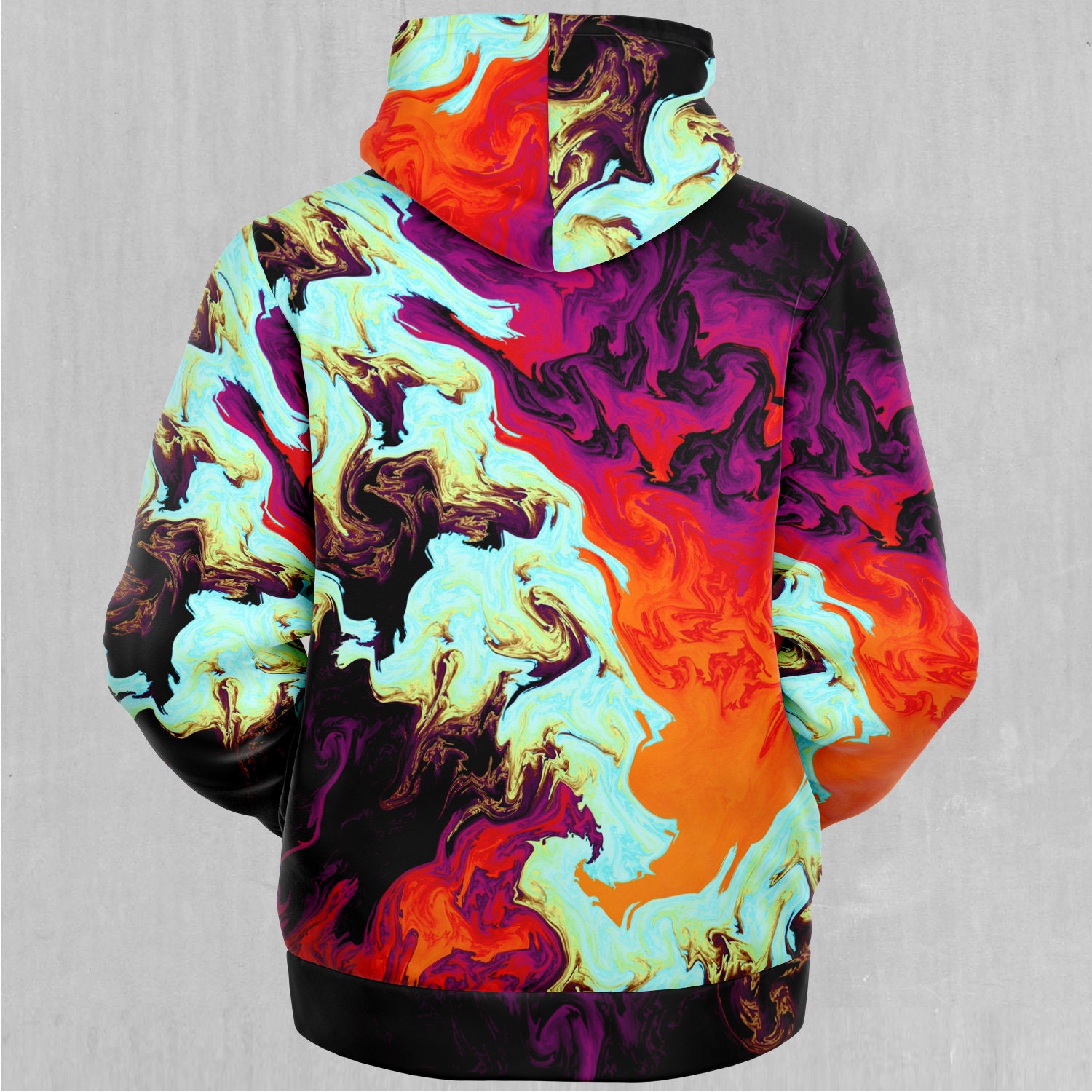 Discover Lava Bath Psychedelic Abstract Sherpa Microfleece Zip-Up Hoodie
