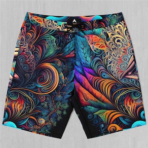 Cosmic Eye Psychedelic Board Shorts Men&#39;s Bathing Suit Swim Trunks With Pockets and Drawstring