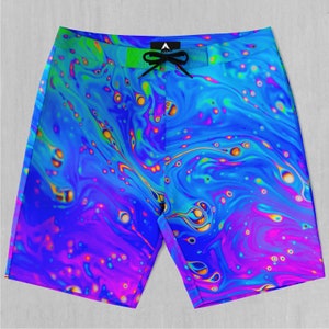 Liquified Board Shorts Men&#39;s Bathing Suit Swim Trunks With Pockets and Drawstring