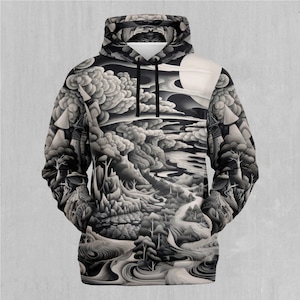 Ethereal Moonlight Psychedelic Trippy Abstract EDM Rave Festival Hoodie