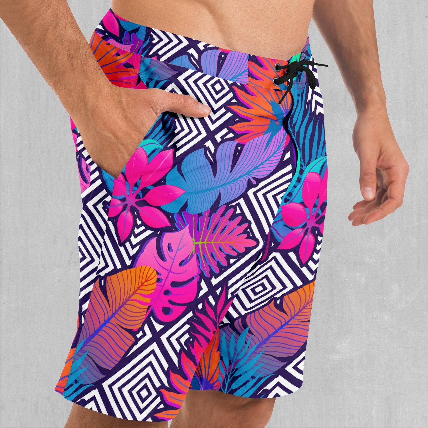 Vault Tropic Floral Board Shorts Men's Bathing Suit Swim Trunks With ...
