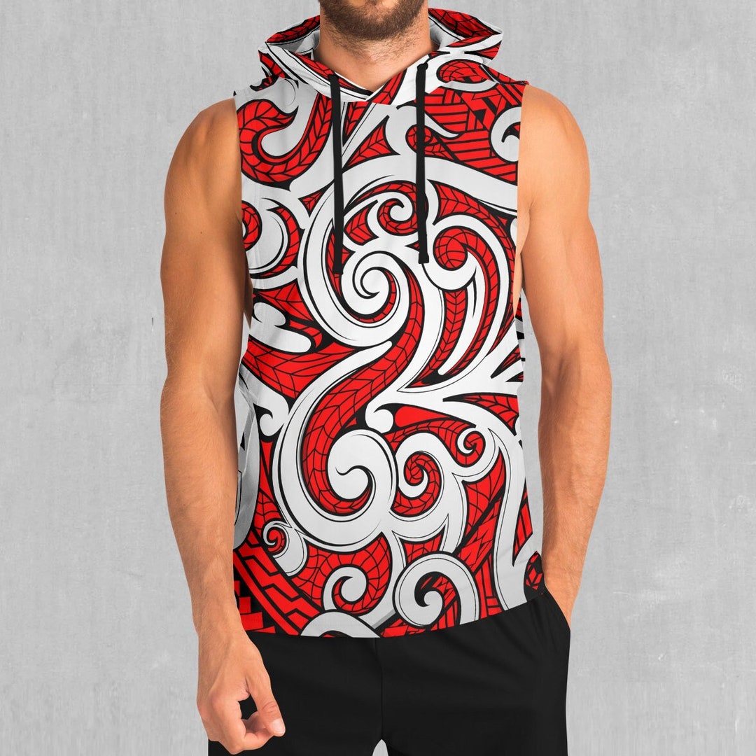 Polyester Rave Shirts Polynesian Warrior Abstract EDM Rave Festival Polyester Sleeveless ...