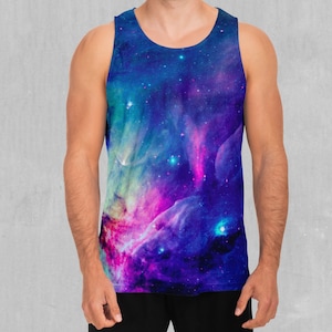 Frost Nebula Space Galaxy Men&#39;s Tank Top Muscle Sleeveless Shirt