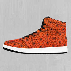 Star Net (Pyro) Sacred Geometry Orange High Top Sneakers, High Top Schuhe