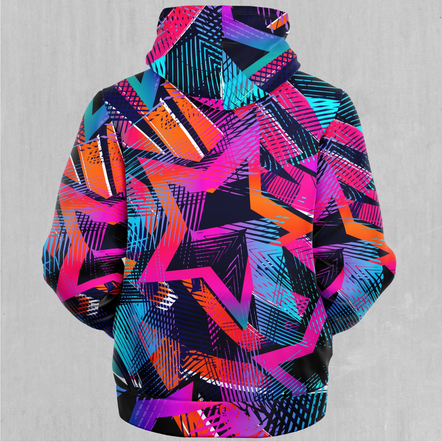Discover Starstruck Abstract Stars Pattern Sherpa Microfleece Zip-Up Hoodie