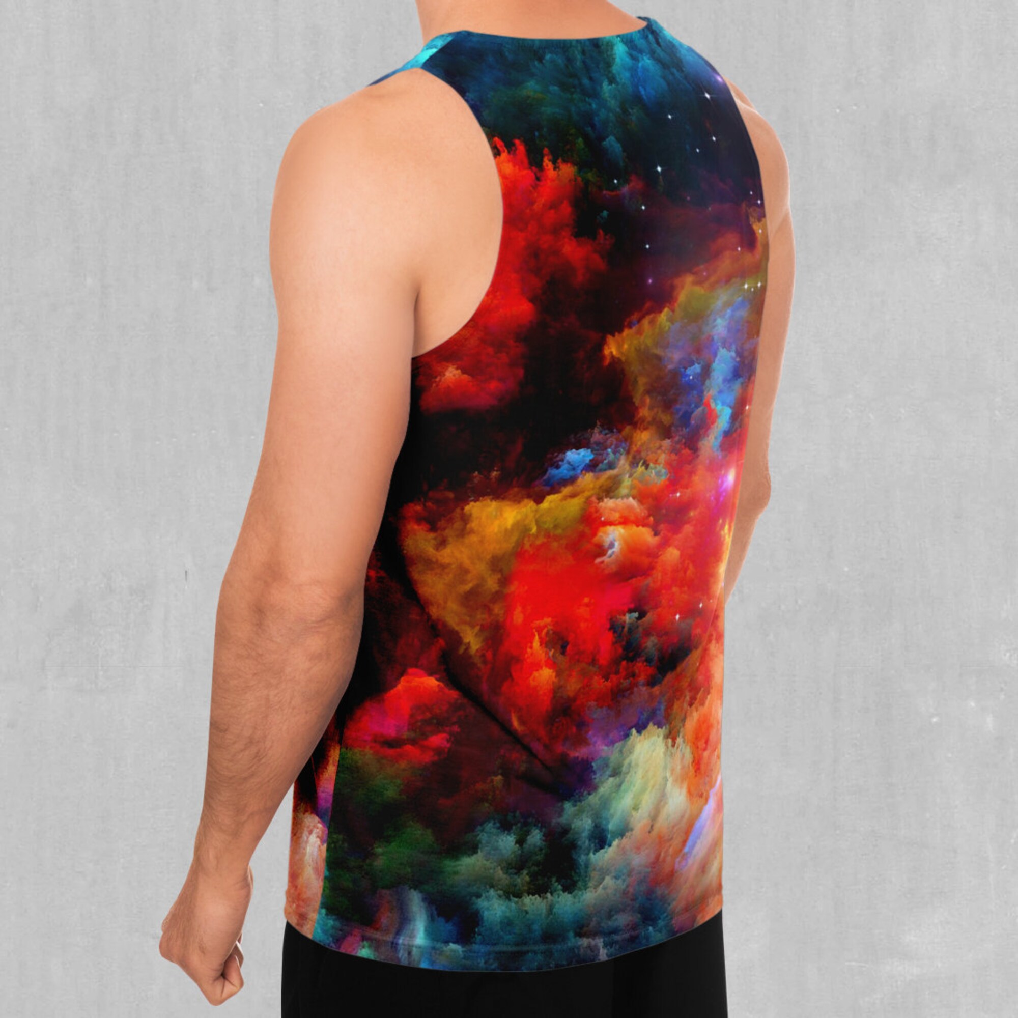 Rainbow Galaxy Space Men's Tank Top Muscle Sleeveless Shirt