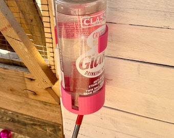 Wall Mounted Water Bottle Holder: Small Pet - Rabbit, Guinea Pig, Hamster - 5 Sizes