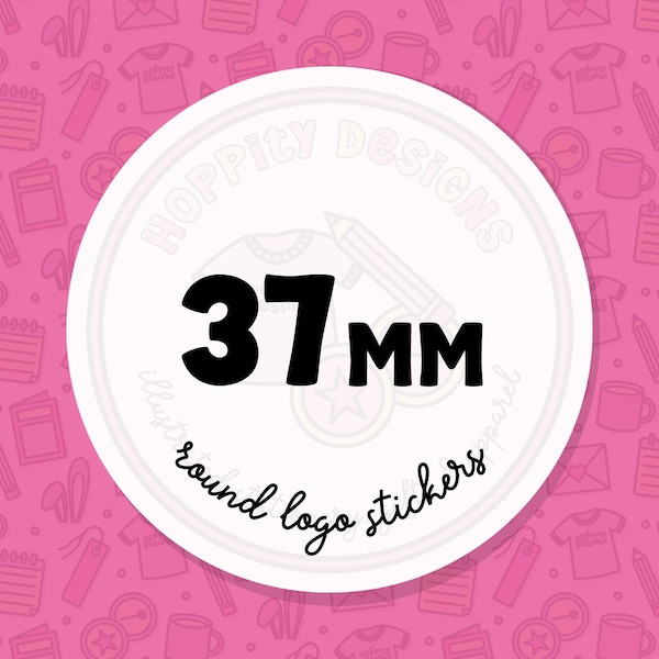 Custom Logo Stickers: 37mm Round Matte Finish
