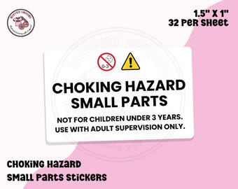 Choking Hazard Warning Stickers: Small Parts, 32 per Sheet - Etsy