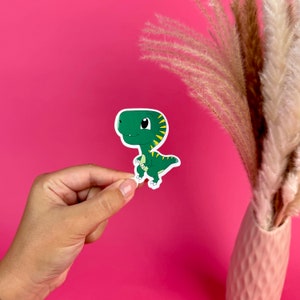 Pegatina de dinosaurio, pegatina troquelada, resistente al agua, vinilo, calcomanía, portátil, diario, regalo para un amigo, para un niño, planificador, pegatina decorativa