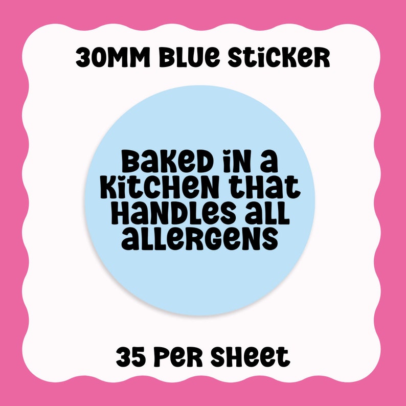 Allergen Stickers: Food Allergy Labels for Bakers (35 per Sheet) - Etsy