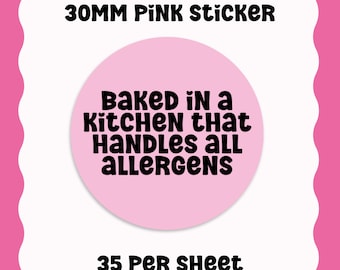 Allergen Stickers, Food Allergy Labels, Allergen Labels for bakers, Ingredients Labels, Allergy Awareness Labels, Intolerance, Natasha's Law