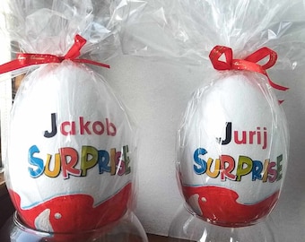 XXL Egg Gift Surprise Large Kids Name Custom Made Chocolates Egg Hand Made Red Chocolate Egg Toddler Gift