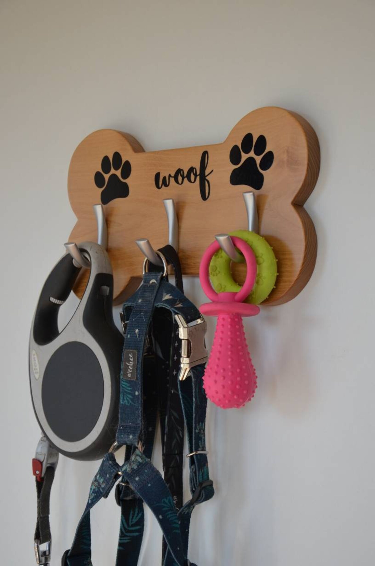 Dog Hanger for Leash Bone Shape Wooden Lead Holder Puppy Gift Etsy
