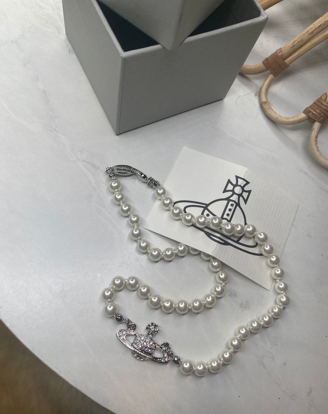 Vivienne Westwood silver Mini Bas Relief Pearl Choker Necklace Etsy