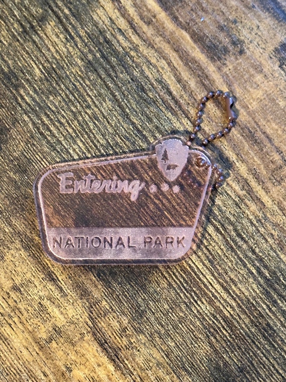 National parks bag tag for knitting and crochet projects